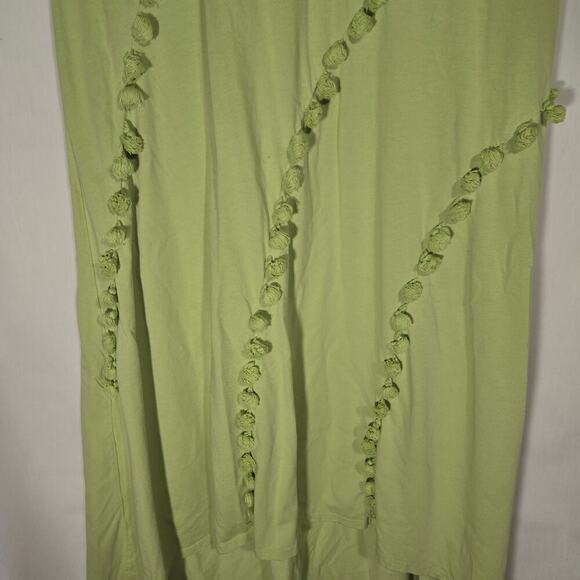 Soft Surroundings Lime Green Alana Dress with PomPom Tassels Margarita Medium - Picture 5 of 8